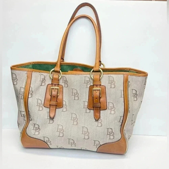 Dooney & Bourke Handbags - Dooney & Bourke Cream and Tan Shoulder Bag